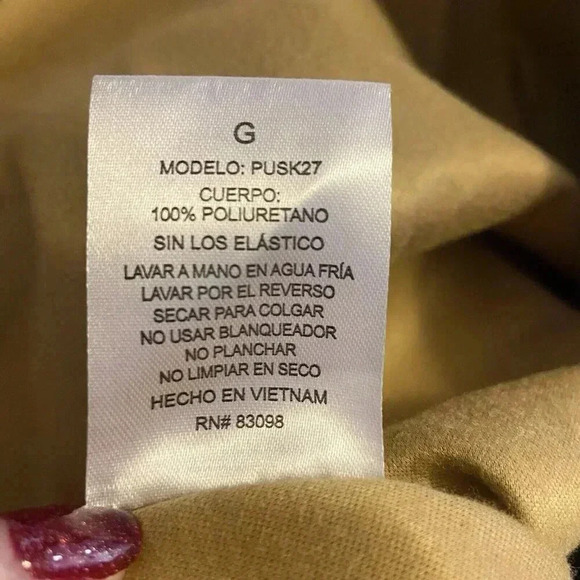 CI Sono Womens Skirt Size L Brown Mini Faux Leather Short Belted - Picture 8 of 10